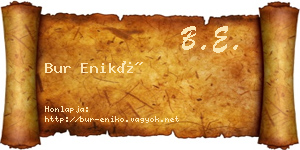 Bur Enikő névjegykártya